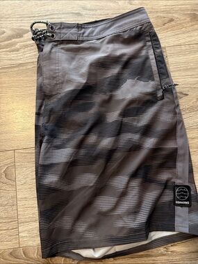 Men’s Brown Stripe Swim Board Shorts